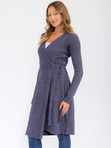 Wrap Sweater Dress Navy