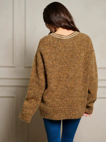 Brown V-Neck Sweater
