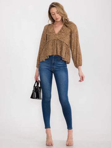 Cheetah Open Back Top