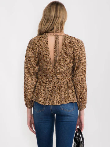 Cheetah Open Back Top