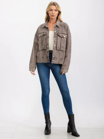 Mollie Charcoal Denim Jacket