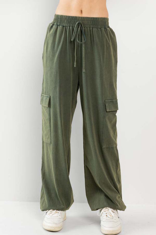 Green Cargo Sweatpants