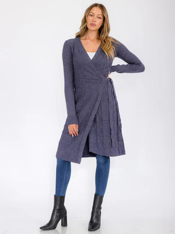 Wrap Sweater Dress Navy