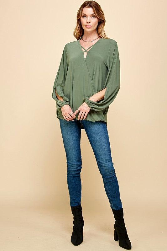Plus Green Blouse