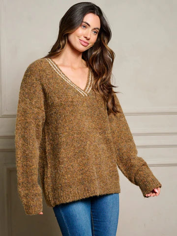 Brown V-Neck Sweater